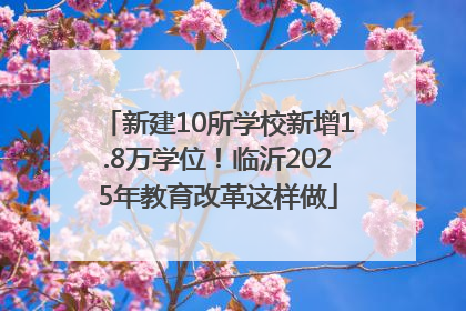 新建10所学校新增1.8万学位！临沂2025年教育改革这样做