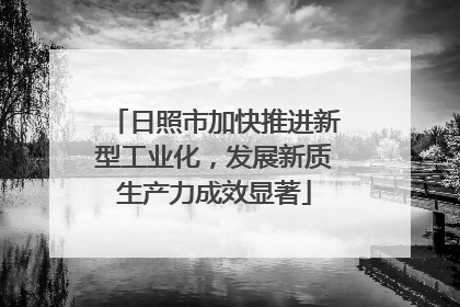 日照市加快推进新型工业化，发展新质生产力成效显著