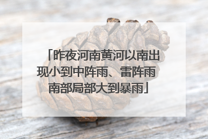 昨夜河南黄河以南出现小到中阵雨、雷阵雨 南部局部大到暴雨