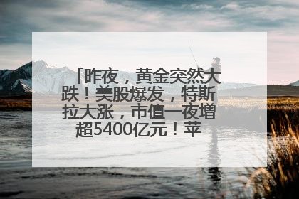 昨夜，黄金突然大跌！美股爆发，特斯拉大涨，市值一夜增超5400亿元！苹果传来大消息