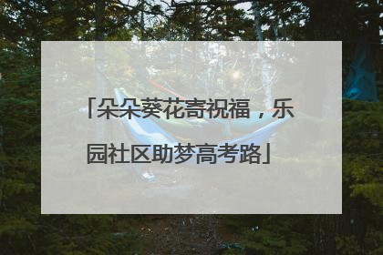 朵朵葵花寄祝福，乐园社区助梦高考路