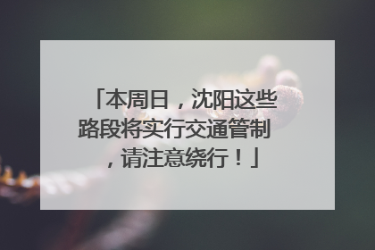 本周日，沈阳这些路段将实行交通管制，请注意绕行！