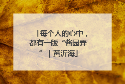 每个人的心中，都有一版“酱园弄”｜黄沂海