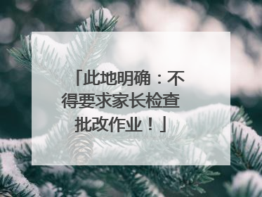 此地明确：不得要求家长检查批改作业！