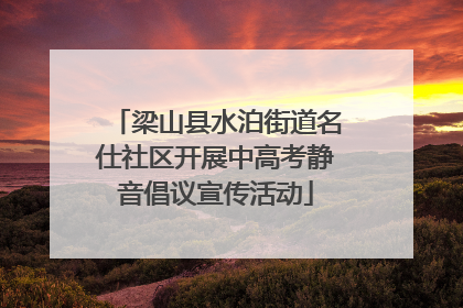 梁山县水泊街道名仕社区开展中高考静音倡议宣传活动