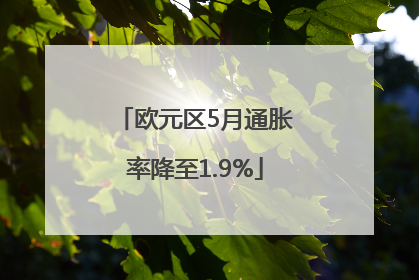 欧元区5月通胀率降至1.9%