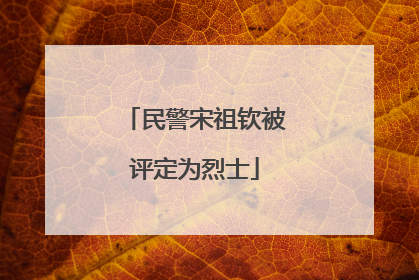 民警宋祖钦被评定为烈士