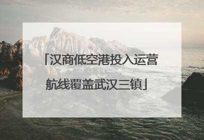 汉商低空港投入运营 航线覆盖武汉三镇