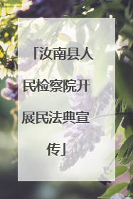 汝南县人民检察院开展民法典宣传