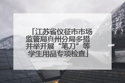 江苏省仪征市市场监管局真州分局多措并举开展“笔刀”等学生用品专项检查