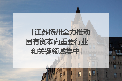 江苏扬州全力推动国有资本向重要行业和关键领域集中