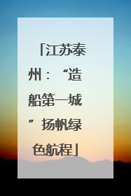 江苏泰州：“造船第一城”扬帆绿色航程
