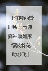 江陵西管理所：高速驿站暖如家 绿波葵花助梦飞
