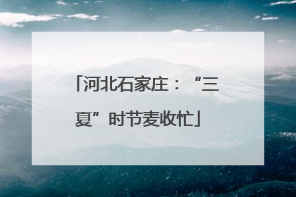 河北石家庄：“三夏”时节麦收忙