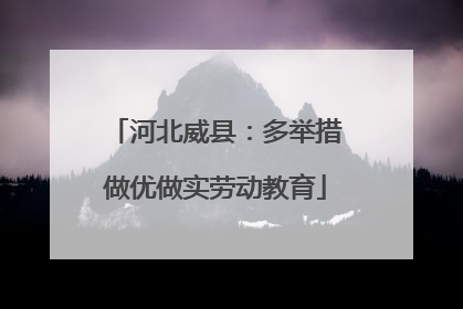 河北威县：多举措做优做实劳动教育
