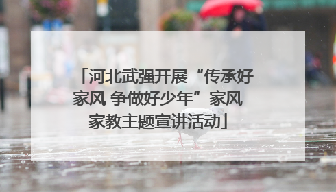 河北武强开展“传承好家风 争做好少年”家风家教主题宣讲活动