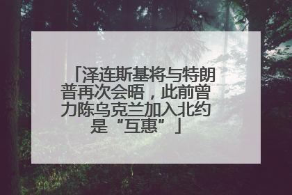 泽连斯基将与特朗普再次会晤，此前曾力陈乌克兰加入北约是“互惠”