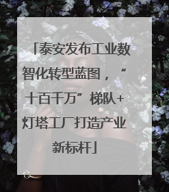 泰安发布工业数智化转型蓝图，“十百千万”梯队+灯塔工厂打造产业新标杆