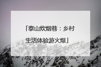 泰山炊烟巷：乡村生活体验游火爆