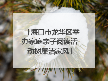 海口市龙华区举办家庭亲子阅读活动树廉洁家风