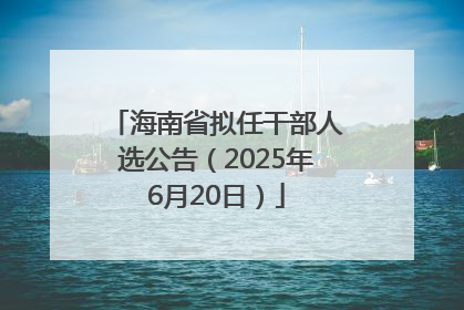 海南省拟任干部人选公告（2025年6月20日）
