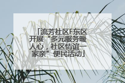流芳社区F东区开展“多元服务暖人心，社区情谊一家亲”便民活动