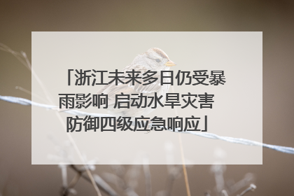 浙江未来多日仍受暴雨影响 启动水旱灾害防御四级应急响应