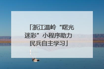 浙江温岭“曙光迷彩”小程序助力民兵自主学习