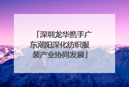深圳龙华携手广东潮阳深化纺织服装产业协同发展