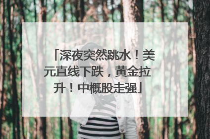 深夜突然跳水！美元直线下跌，黄金拉升！中概股走强