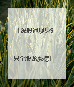 深股通现身9只个股龙虎榜