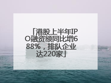 港股上半年IPO融资额同比增688%，排队企业达220家