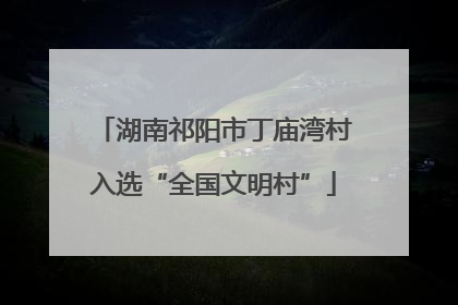 湖南祁阳市丁庙湾村入选“全国文明村”