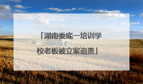 湖南娄底一培训学校老板被立案追责