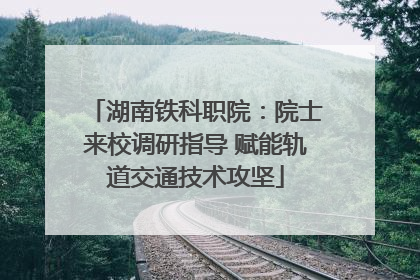 湖南铁科职院：院士来校调研指导 赋能轨道交通技术攻坚