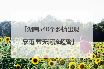 湖南540个乡镇出现暴雨 暂无河流超警