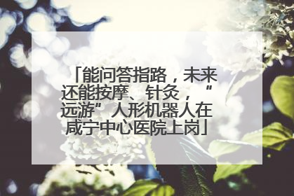 能问答指路，未来还能按摩、针灸，“远游”人形机器人在咸宁中心医院上岗