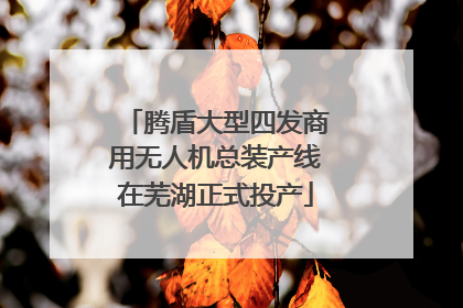 腾盾大型四发商用无人机总装产线在芜湖正式投产
