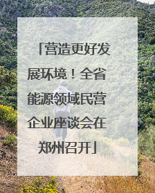 营造更好发展环境！全省能源领域民营企业座谈会在郑州召开