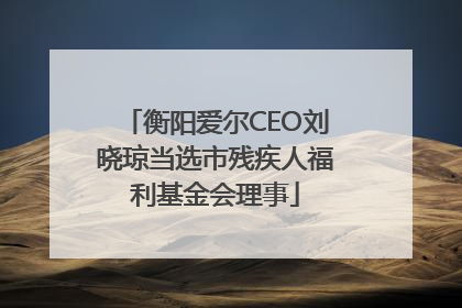 衡阳爱尔CEO刘晓琼当选市残疾人福利基金会理事