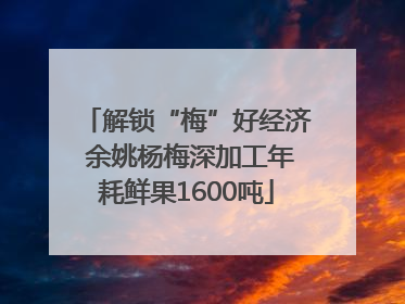 解锁“梅”好经济 余姚杨梅深加工年耗鲜果1600吨