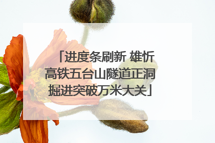 进度条刷新 雄忻高铁五台山隧道正洞掘进突破万米大关