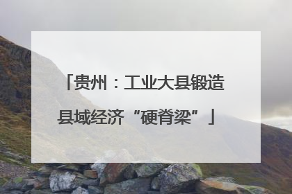 贵州：工业大县锻造县域经济“硬脊梁”