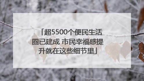 超5500个便民生活圈已建成 市民幸福感提升就在这些细节里
