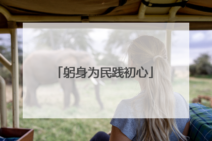 躬身为民践初心