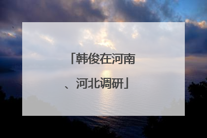 韩俊在河南、河北调研