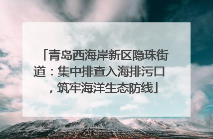 青岛西海岸新区隐珠街道：集中排查入海排污口，筑牢海洋生态防线