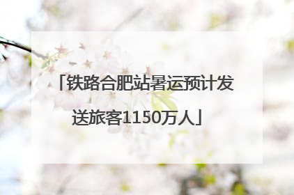 铁路合肥站暑运预计发送旅客1150万人