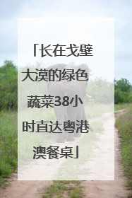 长在戈壁大漠的绿色蔬菜38小时直达粤港澳餐桌
