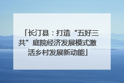 长汀县：打造“五好三共”庭院经济发展模式激活乡村发展新动能
